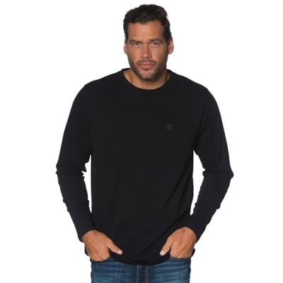 Image of JP 1880 Men&#039;s Big &amp; Tall Logo Basic Tee Black XXX Large 702559 10 3XL