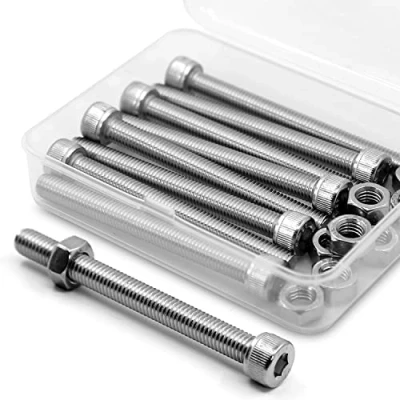 Image of M8 x 80 mm, 8 pieces, 304 stainless steel hex screws, bolts and nuts set, machine screws