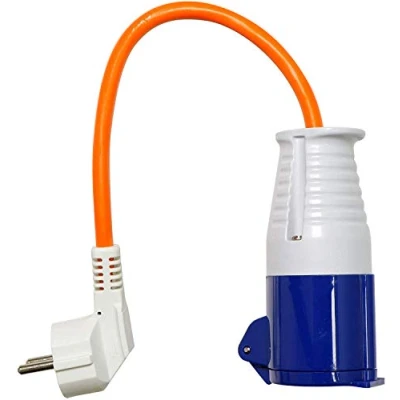 Image of Streetwize SWTT44 Euro Hook Up Adapter 200/250V Lead w/Header, Converter for Motorhomes, Caravan, Trailers