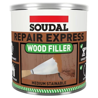 Image of Soudal Repair Express Wood Filler 2 Part Medium Stainable 1.5Kg