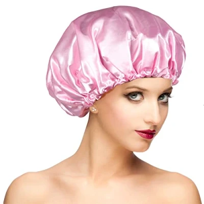 Image of Shower Cap, Adjustable Caps for Women, Extra Large Upgrade Double Waterproof Layers Hair Bath Hat Women Girls Adult Protection Suitable All Lengths and Thickness