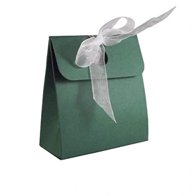 Image of 10 x Xmas Green Box Bag Wedding Favour Boxes