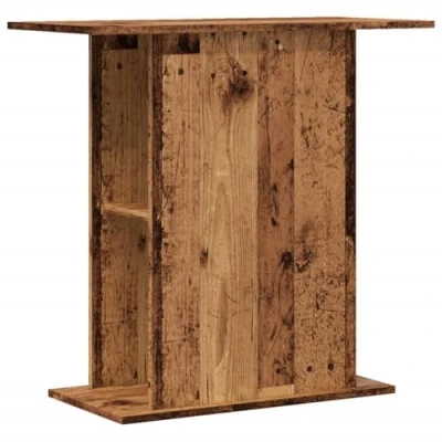 Image of vidaXL Aquarium Stand Fish Tank Cabinet Engineered Wood Old Finish 3 Tiers 36 x 75 72.5 cm Storage for Feed and Accessories