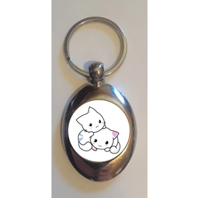 Image of DottsMusic Cute Cartoony Cats/Kittens Shopping Trolley Keyring Token (£1 Coin)