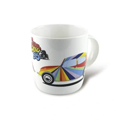 Image of BRISA VW Collection Volkswagen Beetle Coffee Tea Mug Cup for Home, Camping &amp; Outdoor (Stripes)