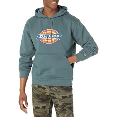 Image of Dickies Men&#039;s Tricolor DWR Pullover Fleece Hooded Sweatshirt, Lincoln Green, XL