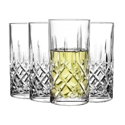 Image of GEEZY Whisky Glasses Set of 4 260 ML/8.7 OZ Crystal Short Drink Home Kitchen Bar Drinking Glassware Rum Vodka Cocktails Dishwasher Safe Tumbler