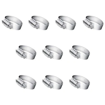 Image of Hose Clamp, 10 Pieces Stainless Steel Adjustable 6 12 mm Range Worm Gear Fuel Line Clamp for Plumbing, Automotive and Mechanical Applications
