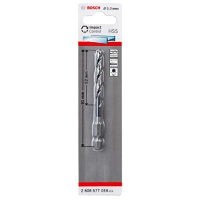 Image of Bosch accessories impact Control HSS Twist Drill Bit (for metal, 5 x 52 91 mm, for drills)