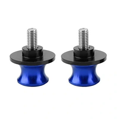 Image of Suuone Sliders Stand, 2pcs 6mm Motorcycle CNC Rear Stand Swing Arm Spool Swingarm Bobbins (Blue)