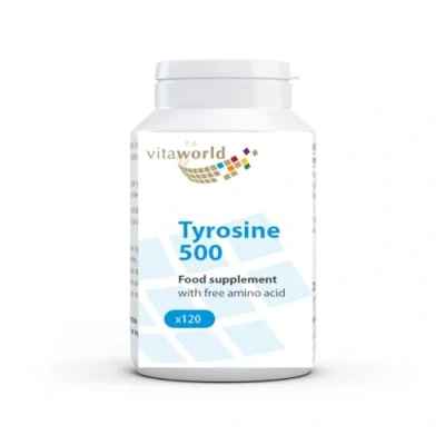 Image of Vita World L Tyrosine 500mg 120 Vegetarian Capsules Made in Germany