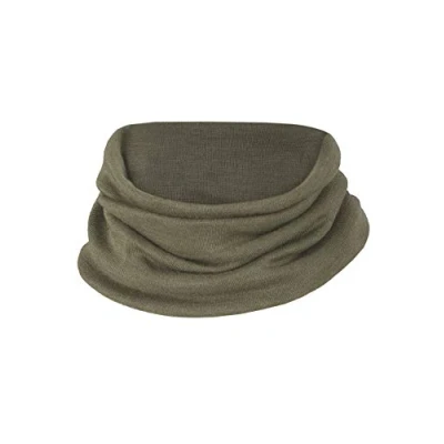 Image of Engel Natural, children&#039;s tube scarf, fine rib, 70% wool (kbT), 30% silk (olive)