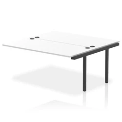 Image of Impulse Bench B2B Ext Kit 1600 Black Frame Office Desk White