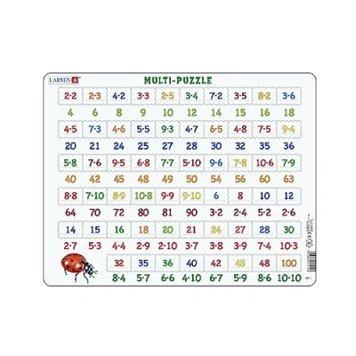 Image of Larsen AR1 Math Puzzle: Multiplication, 58 Piece Boxless Tray &amp; Frame Jigsaw Puzzle