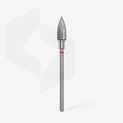 Image of STALEKS PRO Carbide burr bit flame (small cross cut) I attachment for apparative manicures and pedicures grinding electric devices nail drill (FT10R050/13.5)