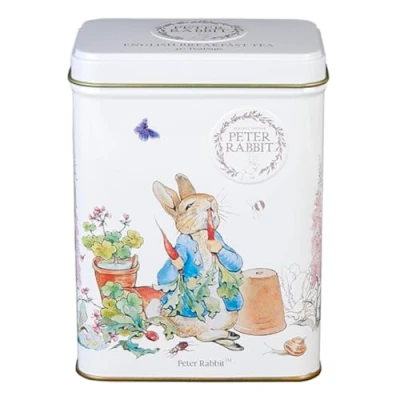 Image of New English Teas Peter Rabbit Gift Tea Caddy with 40 Breakfast Teabags Beatrix Potter