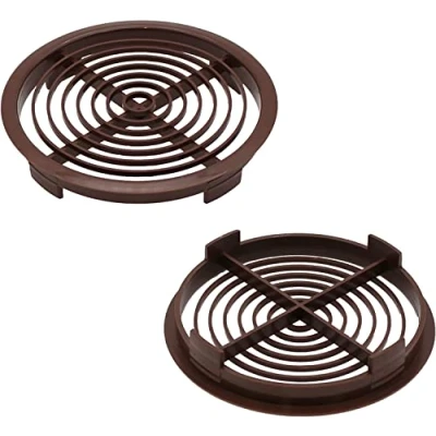 Image of Merriway BH06211 (10 Pcs) Louvred Soffit Vent Brown 100 mm (4 Inch) Pack of 10 Pieces