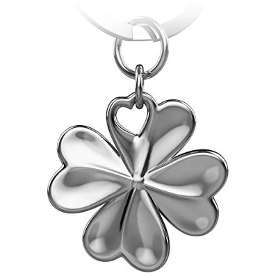 Image of FABACH Shamrock Lucky Charm Key Fob Good Luck Exam Operation, New Job Travel Keyring Clover Leaf, silver, standard size,