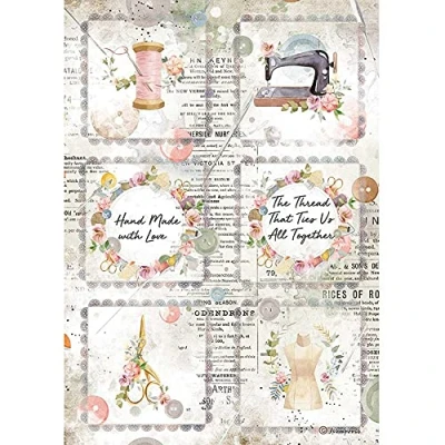 Image of Stamperia Rice Paper Romantic Threads Mini Cards