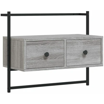 Image of vidaXL TV Cabinet Wall mounted Grey Sonoma 60.5x30x51 cm Engineered Wood