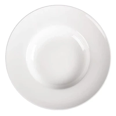 Image of Olympia Lumina Pasta or Soup Bowls Set 205 mm / 8 inch Small (Pack of 6), White Porcelain, Lifetime Edge Chip Warranty Oven, Microwave, Freezer &amp; Dishwasher Safe BS4034 Certified Crockery, CD635