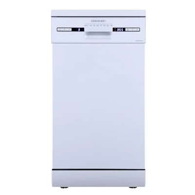 Image of Cookology CFSD4510WH 45cm Wide Freestanding Slimline Undercounter Dishwasher, 6 Programme Settings with Eco Mode, 10 Place in White
