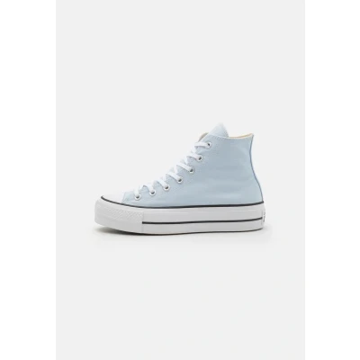 Image of Converse Chuck Taylor ALL STAR LIFT Platform Hightop trainers, Women&#039;s, Size: 7.5, Blue supermoon/natural ivory/black Textile