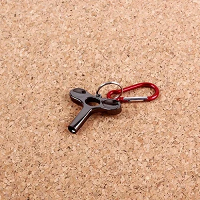 Image of Alnicov Jazz Drum Skin Tuning Key Tool Wrench with Ring &amp; Buckle for Accessory Parts Black