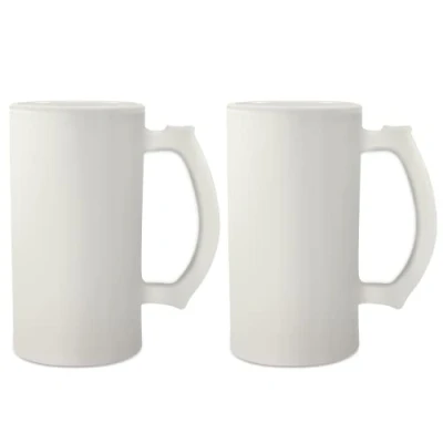 Image of MR.R 16oz 2 Packs Sublimation Blanks Frosted Glass Mug,Coffee Mugs with Handle for Heat Thermal Coating Transfer (2 Count)