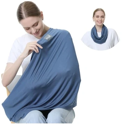 Image of NeoTech care Baby Nursing Cover Breastfeeding Scarf Soft Fabric Blue