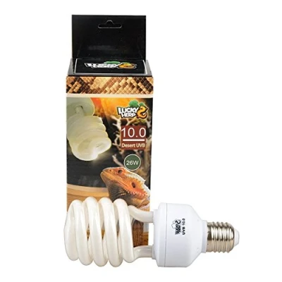 Image of LUCKY HERP Reptile Compact Fluorescent UVA UVB 10.0 Bulb,E27,13W,26W Available (26, Watts)