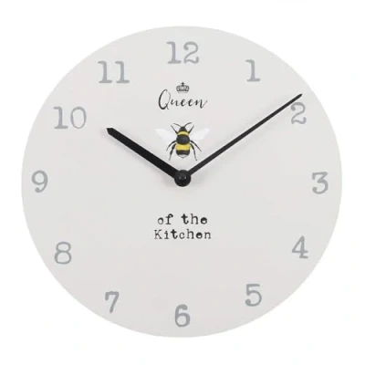 Image of Stunning &quot;QUEEN OF THE KITCHEN&quot; Wall Clock 34cm (1 Pc.) Requires 1 x AA Battery Great for Cooking Lovers &amp; Kitchen Decor
