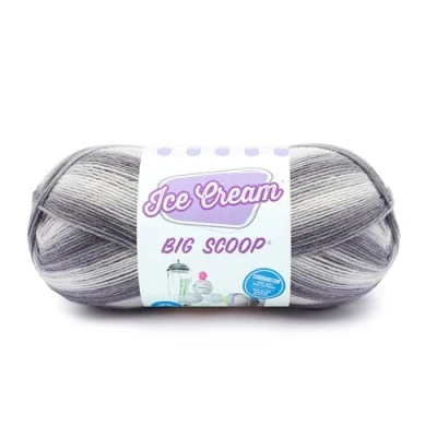 Image of Lion Brand Yarn 922 200 Ice Big Scoop Yarn, Cookies &amp; Cream, Acrylic, and 27.94 x 12.7 cm