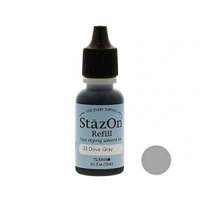 Image of Tsukineko StazOn Ink Refill .5oz Dove Gray SZR 033