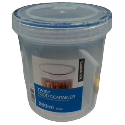 Image of LocknLock Round 560ml Food Storage Containers with Lids Airtight &amp; Watertight, Microwave Dishwasher Safe Twist (98 x 110mm)