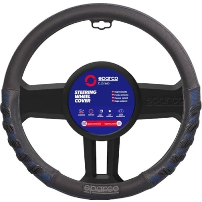 Image of SPARCO S101 Universal Car Steering Wheel Cover, Black Color.