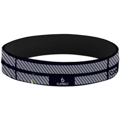 Image of FlipBelt Zipper Running Belt for Phone and Small Accessories, Exercise Waist Pouch Women Men, L, Reflective Black