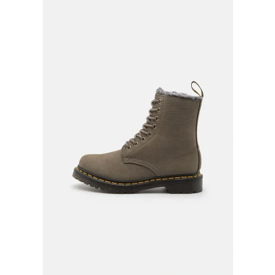 Image of Dr. Martens 1460 Serena Laceup ankle boots, Women&#039;s, Size: 5, Grey/black Nubuck