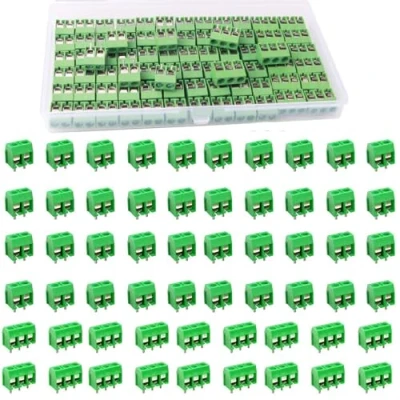 Image of RUNCCI YUN 2 Pin/3 Pin Screw Terminal Block for PCB 300V 10A 5mm Pitch 60 PCS (2 PCS, 3 40 PCS)