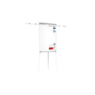 Image of ALLboards Flipchart with Side Arms 100x70cm(1000x700mm), on a Tripod, Adjustable Height, Magnetic Whiteboard Dry Wipe Surface