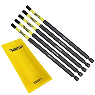 Image of 5 x SabreCut SCRH4152_5 152mm H4 Hex Magnetic Impact Screwdriver Driver Bits Set Single Ended Heavy Duty Compatible with Dewalt Milwaukee Bosch Makita and Others