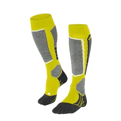 Image of FALKE Women&#039;s SK2 Intermediate W KH Wool Warm Thick 1 Pair Skiing Socks, Yellow (Limelight 1086), 5.5 6.5