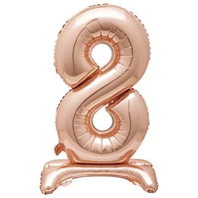 Image of 8 Shaped Rose Gold Foil Balloon (76cm) Stunning Free Standing Party Decor Perfect for Memorable Milestone Events 1 Pc