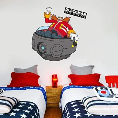 Image of Beautiful Game Sonic The Hedgehog Wall Sticker Dr Eggman Art Decal Vinyl Mural (60cm h x 50cm w)