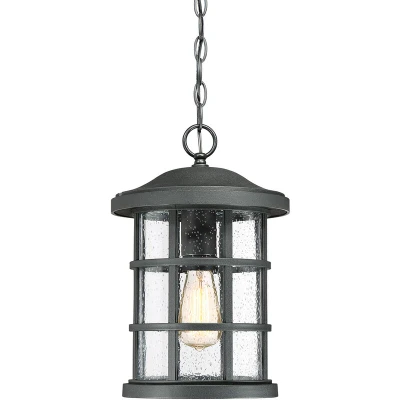 Image of Crusade Outdoor 1 Light Chain Lantern, Earth Black, IP44, E27