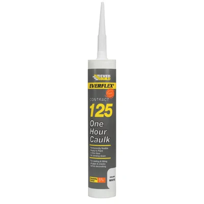 Image of Everbuild Everflex 125 One Hour Caulk, Permanently Flexible for Sealing, Filling Gaps and Cracks Before Decorating Brown 300 ml