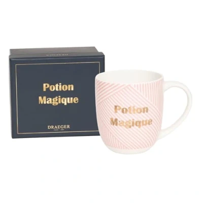 Image of DRAEGER Paris Pink Ceramic Mug Magic Potion Gift Idea Humor Morning Courage, Awakens Coffee Cup with Box