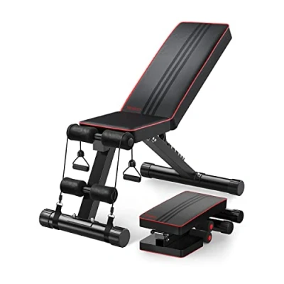 Image of YOLEO Adjustable Weight Bench Utility Benches for Full Body Workout, Foldable Incline/Decline Press Home Gym