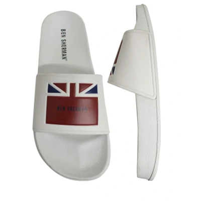 Image of Ben Sherman Jet Mens White Sliders Size UK 7