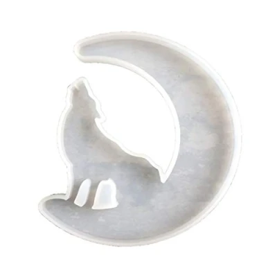 Image of chenpaif Mold,Crystal Epoxy Resin Mold Moon Pendants Casting Silicone Mould Handmade DIY Crafts Making Tools Wolf 1#